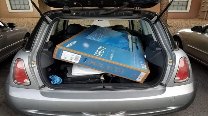 can 55 inch tv fit in car