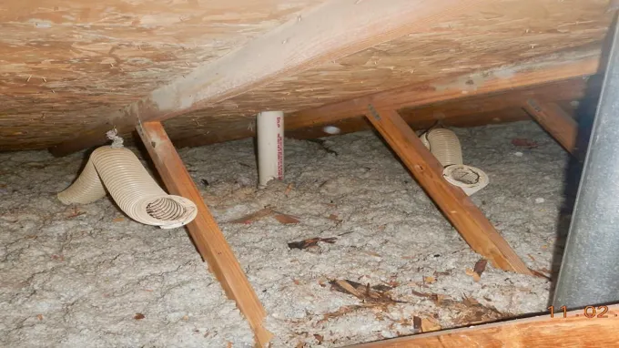 can a bathroom vent into the attic