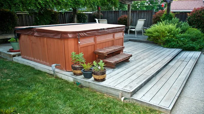 can a deck hold an inflatable hot tub