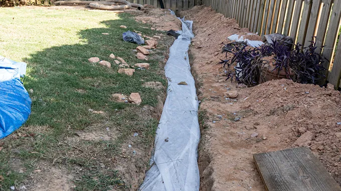 can a french drain end underground