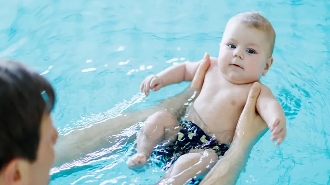 when can a baby go in a saltwater pool