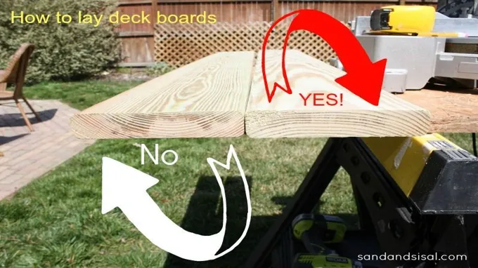 when installing deck boards crown up or down