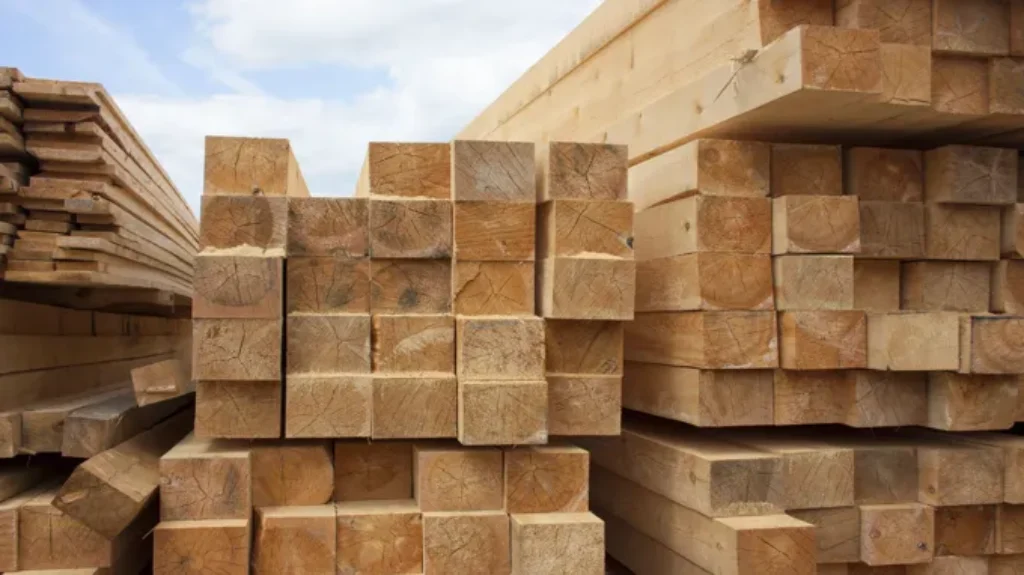 When Stacking Lumber: Interlocking Rows for Optimal Storage