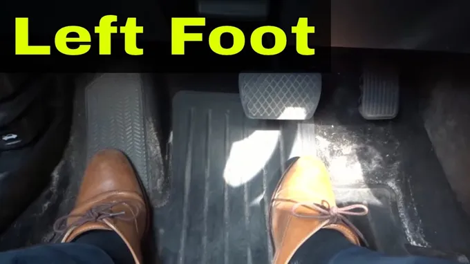 when starting a car where should your feet be