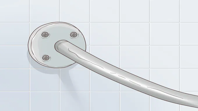 where to install curved shower rod