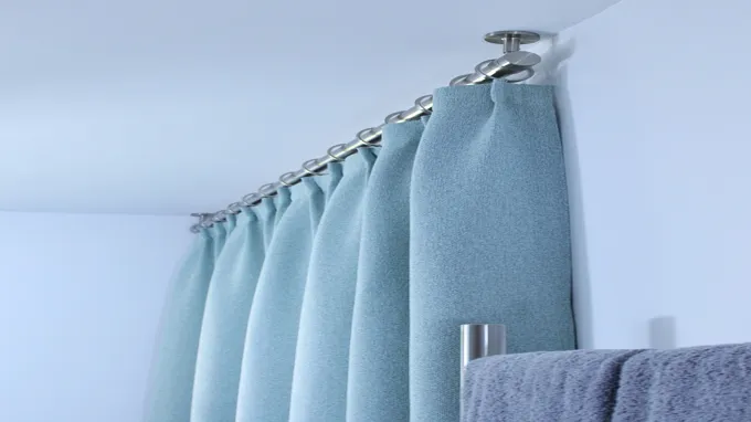 where to mount shower curtain rod