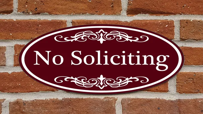 where to put no soliciting sign