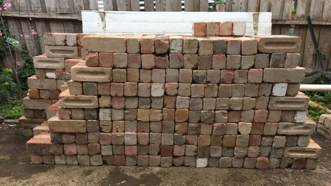 when stacking materials such as bricks or blocks